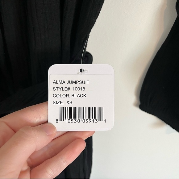 NOM Alma Maternity Nursing Friendly Slub Cotton Jumpsuit - Picture 10 of 13